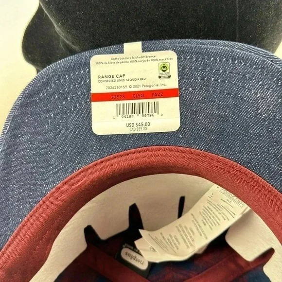 Patagonia blue & red plaid cap NWT RANGE CAP - Picture 6 of 6